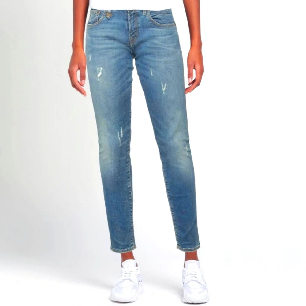 R13 Kate Skinny Distressed Stretchy Jeans Size 27 Mid Wash Blue - Picture 2 of 13
